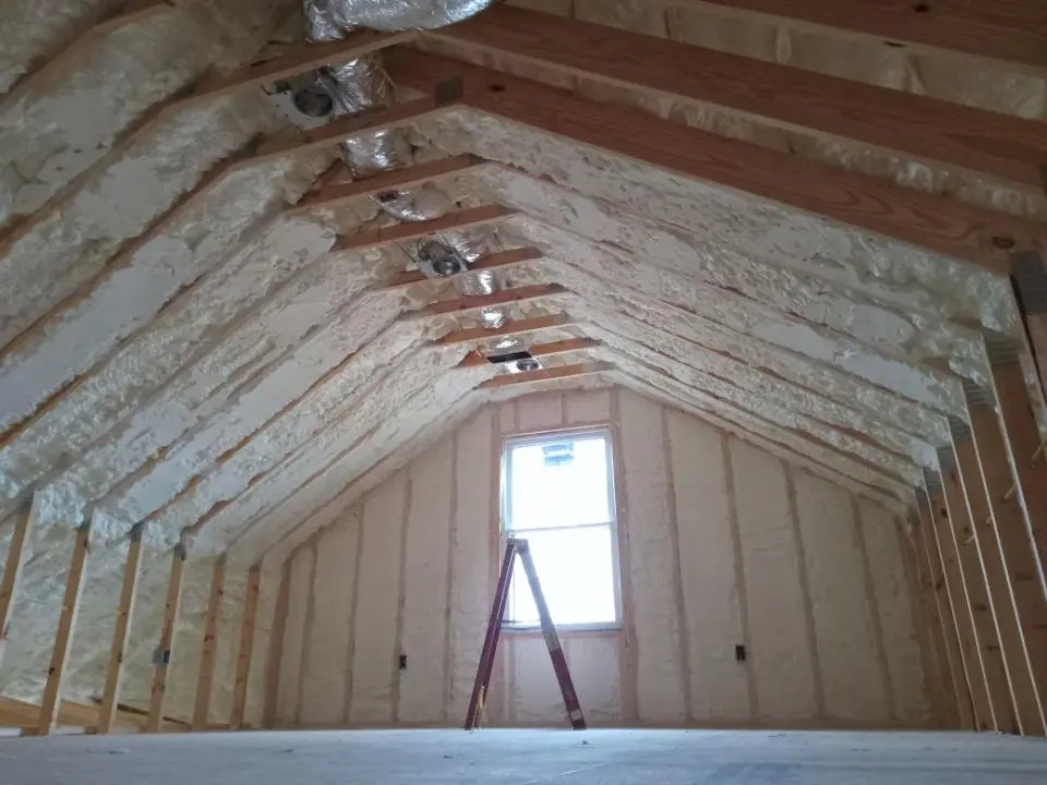 Spray foam roofing application for Crawl Space Insulation project in Oradell